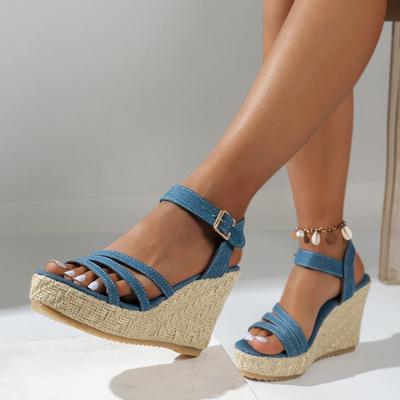 Women 2024 Summer Fashion Wedges Shoes for Platform High Heels Sandalias Mujer Thick Bottom Ankle Strap Gladiator Shoes Woman