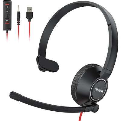 NUBWO BH05 USB-Headset mit Mikrofon mit Geräuschunterdrückung, Ultraleicht für Laptop, Kabelgebundenes On-Ear-Headset für Skype-Meeting und Callcenter