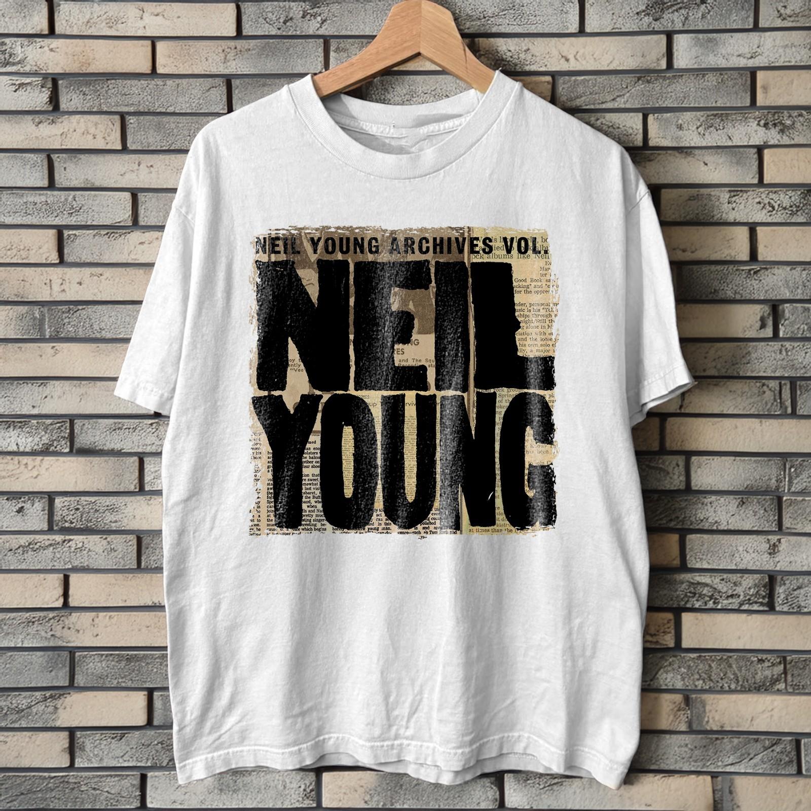 HOT! Neil Young Archives, Vol. I 1963–1972 White Heavy Cotton T-Shirt XL
