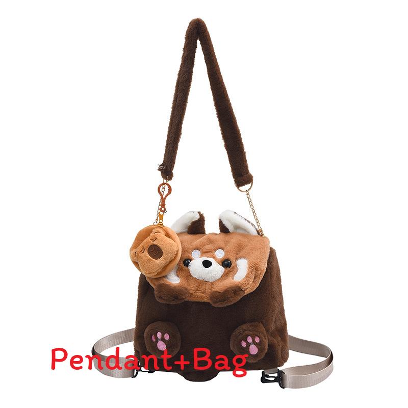 

Little Cute Raccoon Cartoon Animal Doll Plush Backpack For School And Travel