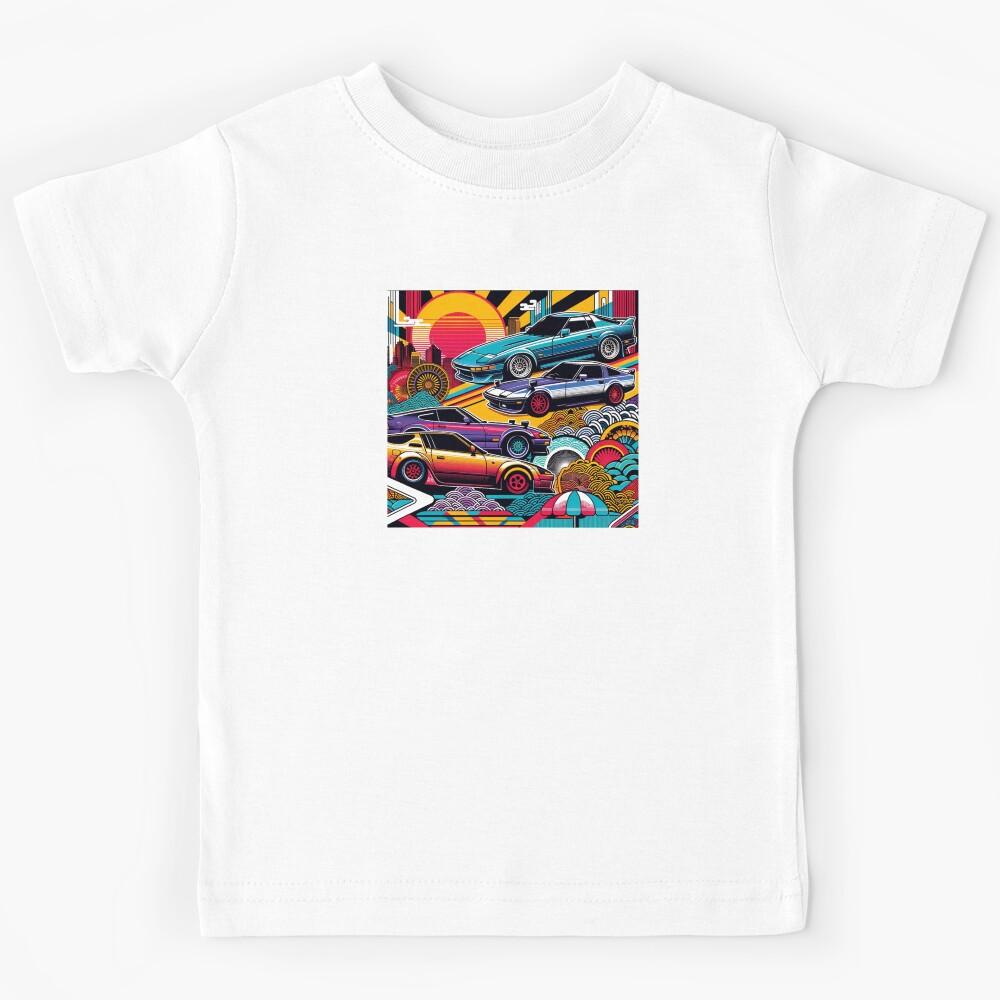 Multicolor Old Japanese Sport Car Kids T-Shirt 170