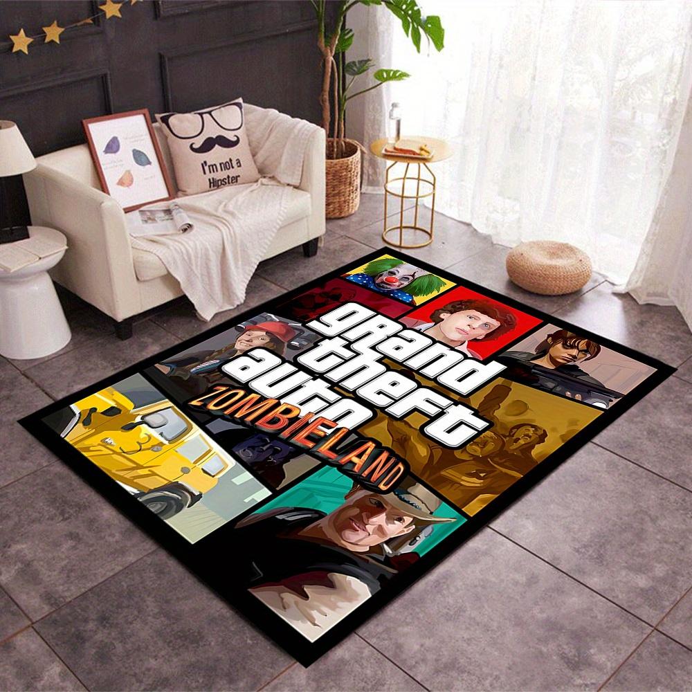 Grand Theft Auto Zombieland Premium Crystal Velvet Area Classic Design Nonslip Durable Polyester Area Rug For Bedroom Playroom Living Room Or Office