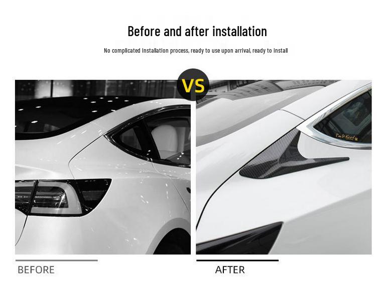 Tesla Model 3 Rear Window Carbon Fiber Decorative Trim Sticker