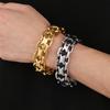 Gold Color 316L Stainless Steel Man Bracelet 20MM Wide 23.5CM Long Horsewhip Style Link Chain Men's Bracelets Jewelry Accessory