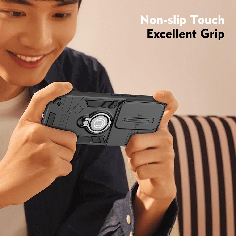 KEYSION Shockproof Armor Case for Tecno Camon 30S Pro Camera Lens Protection Ring Stand Phone Back Cover for Tecno Spark 30 Pro