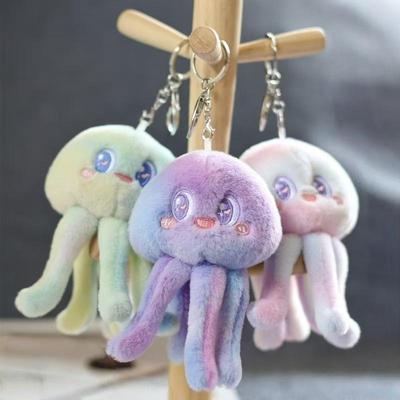 Chaveiro Adorável de Animal Marinho: Brinquedo de Pelúcia Pingente de Água-Viva e Polvo