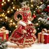 Shining Goat Hanging Ornament 2D Flat Artificial Rhinestone Animal Hanging Decoration Embossed Pattern Goat Pendant