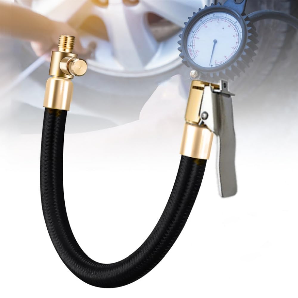 Car Motorcycle Air Pump, 7.9 Inches (20 Cm), Air Compressor Pump Extension Tube, Valve