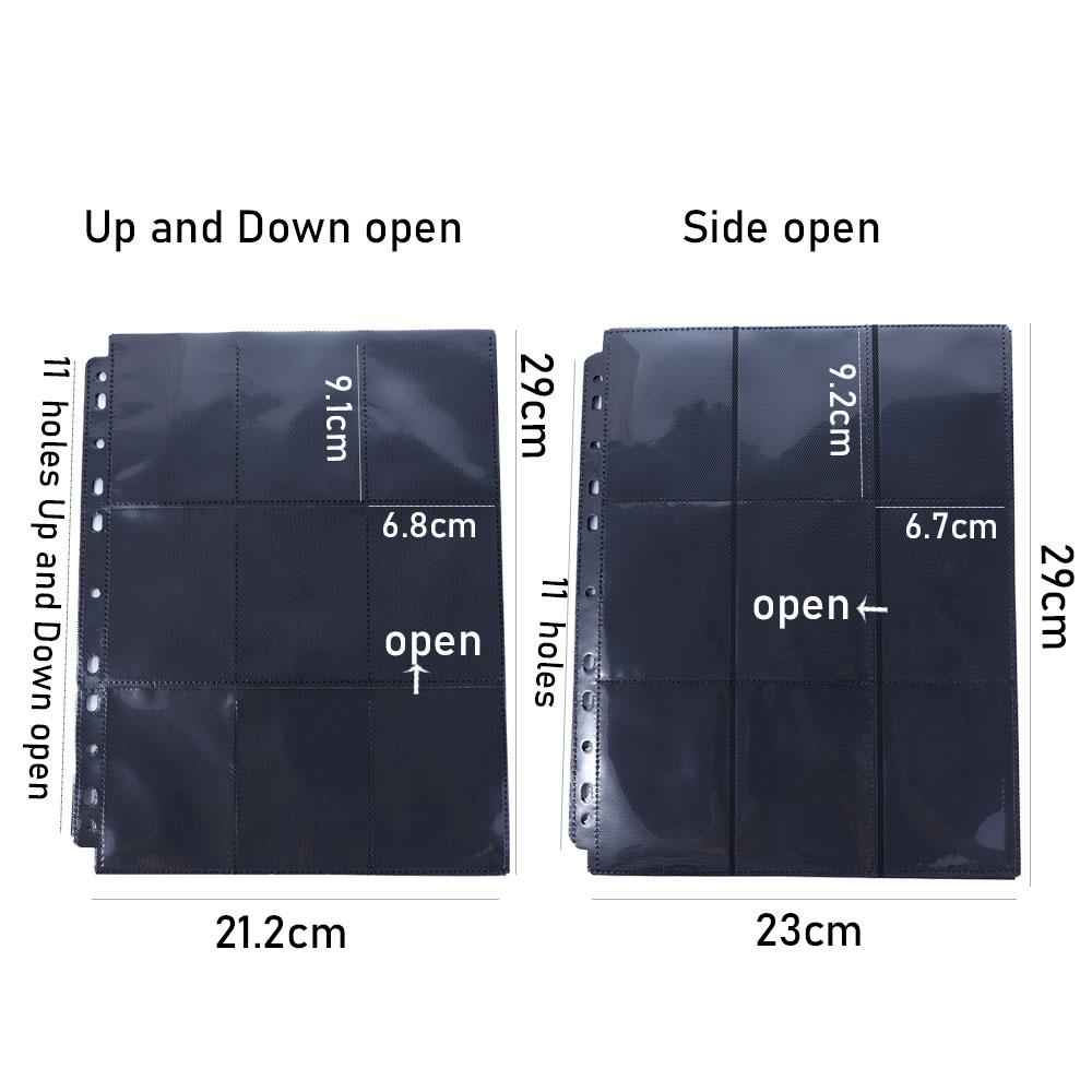 Replacement Collection Card Binder Album Inner Page Black Storage Page Card Album Loose-leaf Inners