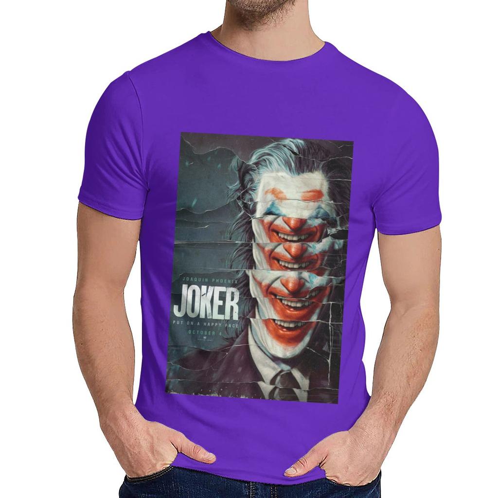 Męska Koszulka Z Okrągłym Dekoltem Joker Joaquin Phoenix Hip Hop Męska 100% Bawełny Homme Tee