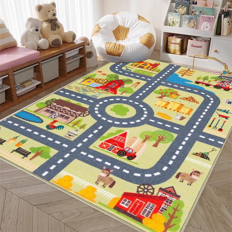 Tappetino da gioco per bambini Autostrada Città Simulazione Traffico Area Gioco Tappeto per Casa Soggiorno Camera da Letto Divano Bambini Tappetino Antiscivolo