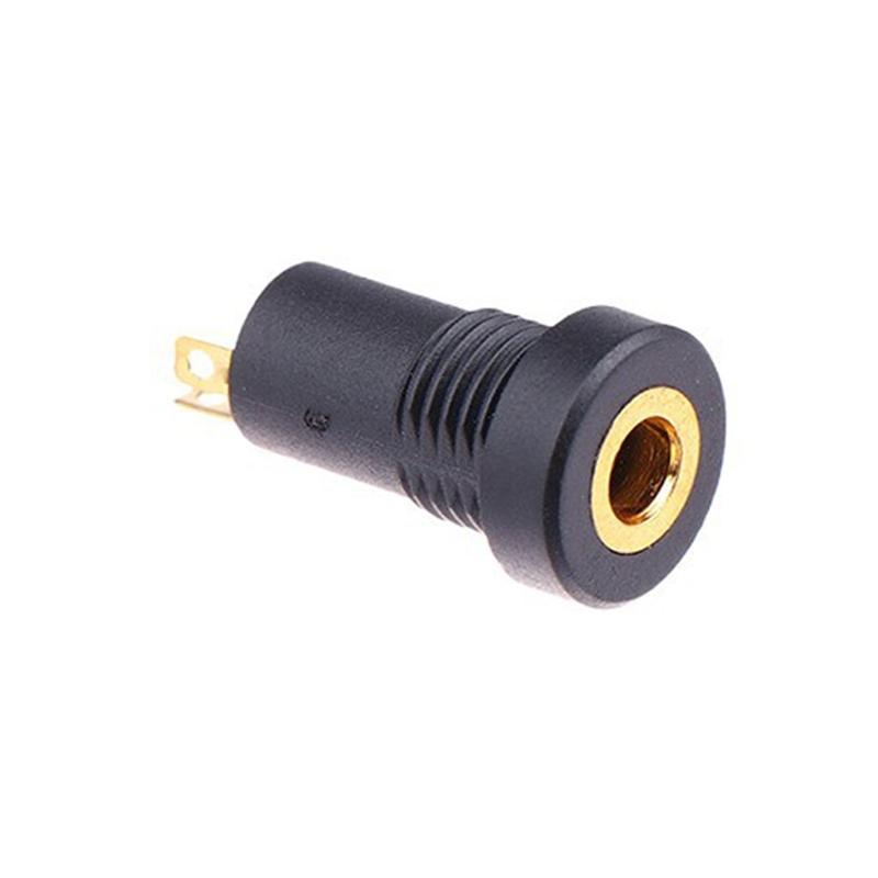 392A 3.5Mm Female Music Video Jacks Socket with Threaded Nut Design Flame Retardant Shell For Secure Installation 5Pcs
