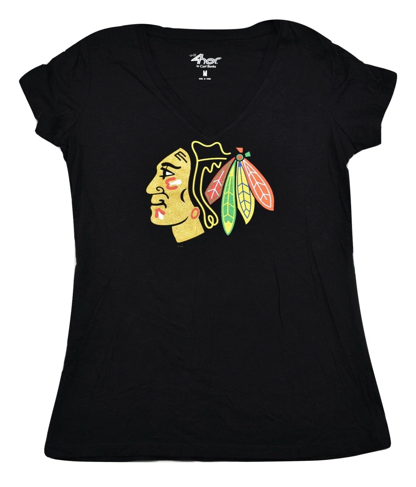 GIII By Carl Banks Womens NHL Chicago Blackhawks Hockey Shirt New S, M, L, XL S
