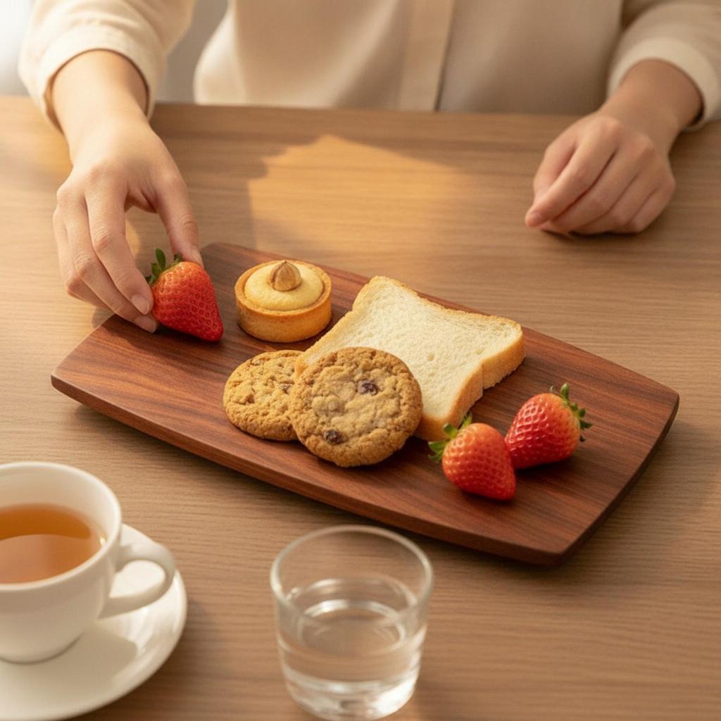 Rectangular Wooden Serving Tray Long-Lasting for Kitchen Counter