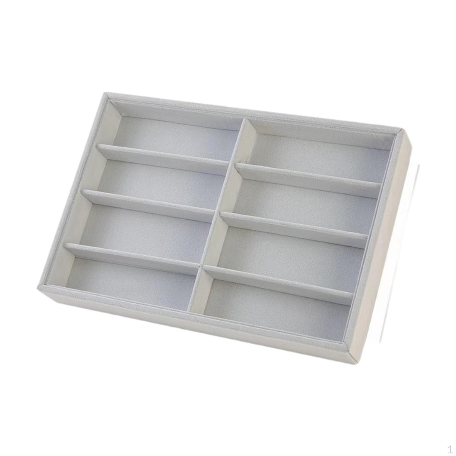Eyeglass Organizer, Sunglasses Display Case, Stackable Jewelry Tray with 8 Compartments, Glasses серый
