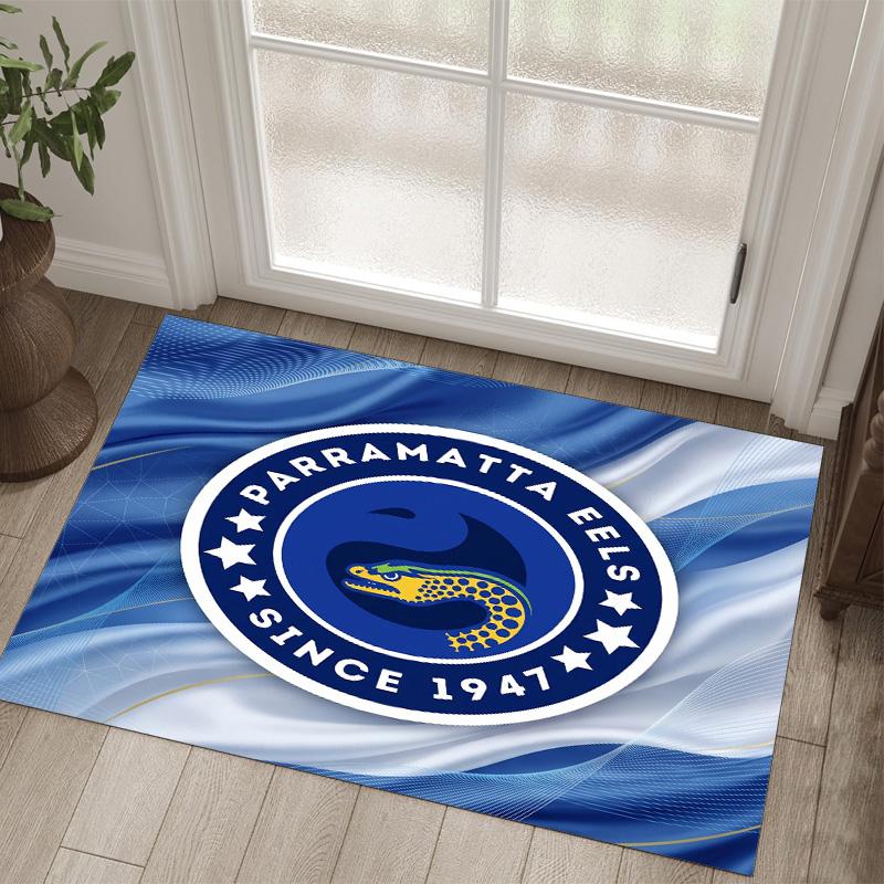 Parramatta Eels Design Crystal Velvet Carpet Cozy Non?Slip Printed Rug For Bedroom Living Room Entrance