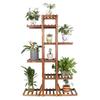 UNHO Wooden Plant Stand Indoor Outdoor Flower Rack,Pot Stand Balcony Plant Display, 90x25x131cm.Storage Shelf,Planter Holder Pot