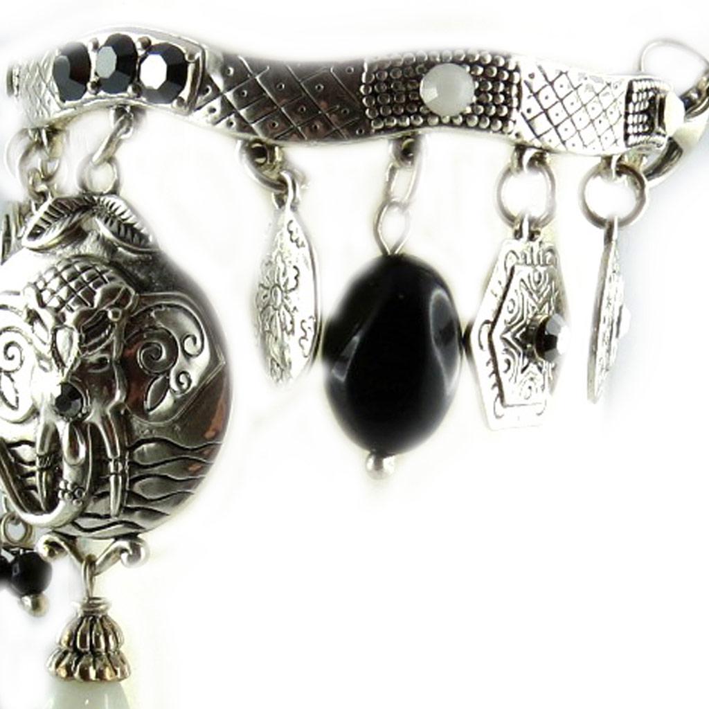 Les Trésors De Lily [E2056] - Bracelet Créateur 'Les Souvenirs du Passé' Noir Argenté