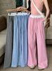 Summer three-color plaid loose casual pants women's thin versatile floor pants high-waisted lazy drape straight pants