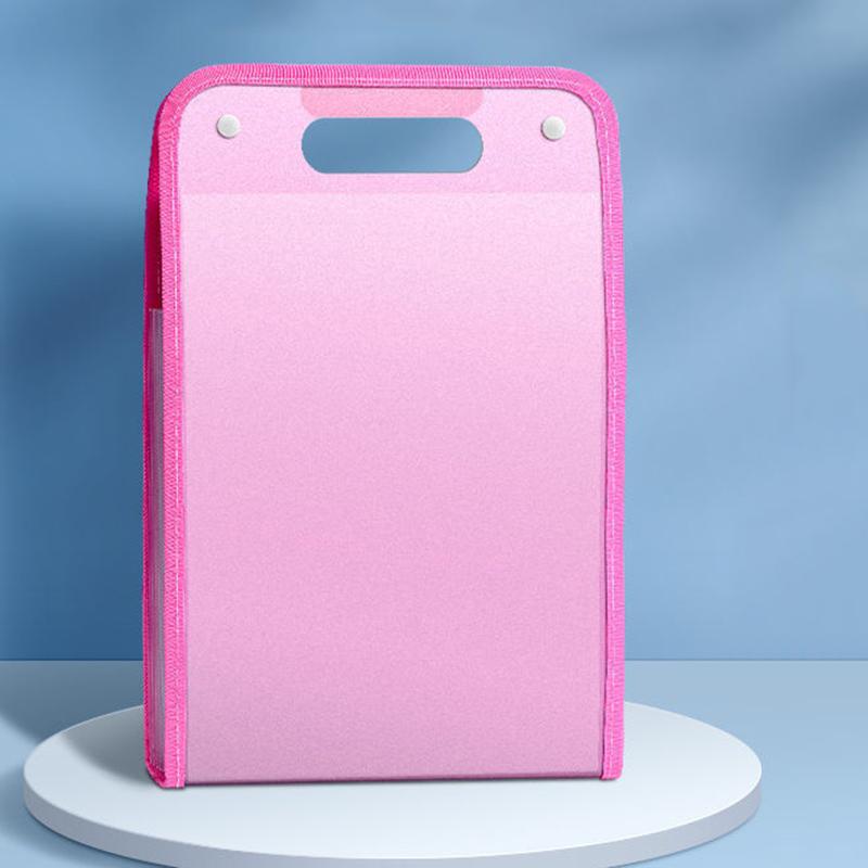 

1 шт. Вертикальная портативная папка, расширяемая сумка для органов, многослойный органайзер для документов для студентов, доступны офисные файлы розовый