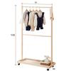 Kids Solid Wood Mobile Double Rod Garment Rack