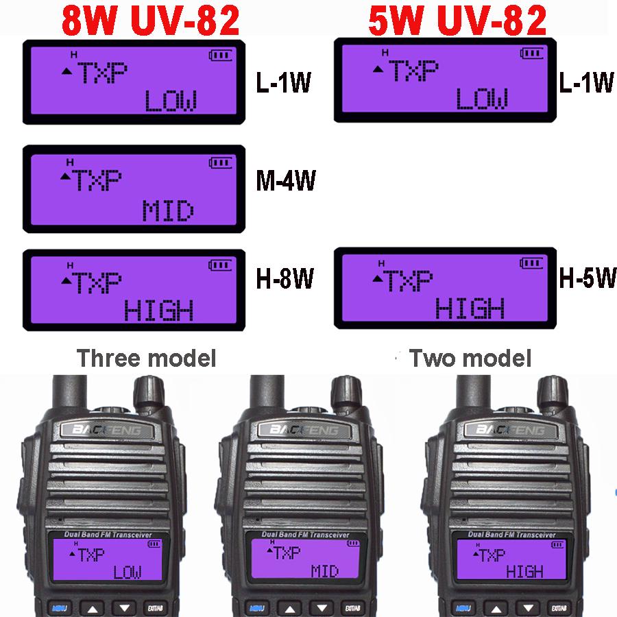 Baofeng UV-82 Dual PTT Walkie Talkie High Power 8W UV82 Dual Band VHF UHF FM Amateur Radio Station 10KM Lange Ham CB Radio