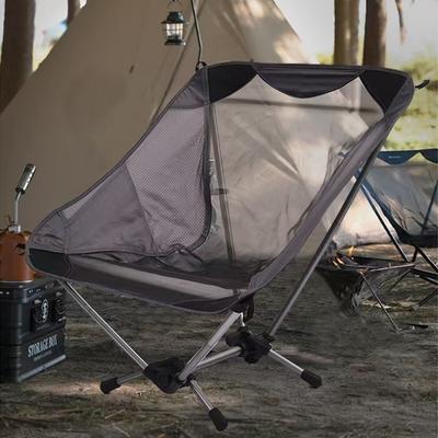 Outdoor-Campingstuhl, ultraleichter Aluminiumrahmen, atmungsaktives Mesh-Stuhltuch, tragbarer Stuhl mit Rückenlehne, Stuhl zum Wandern und Angeln