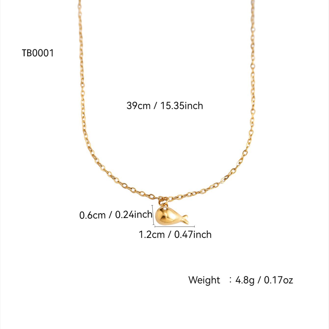 

Простое ожерелье Коллекция Океан Лето Сто Женская Мода Набор из нержавеющей стали Ожерелье с подвеской в виде рыбки из циркония, для повседневной носки