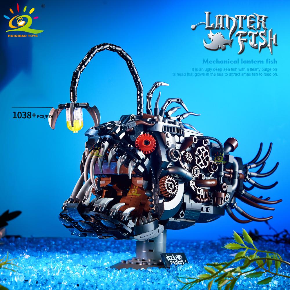 

Non-Toxic Moc Technicial Machinery Lantern Fish Model Building Block Marine Series Brick Construction Toy For Children Home Decor NO BOX