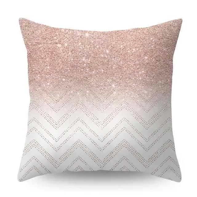 Decorative Pillowcase Rose Gold Geometric Pineapple Glitter Polyester Sofa Cushion Cover Home Furnishings
