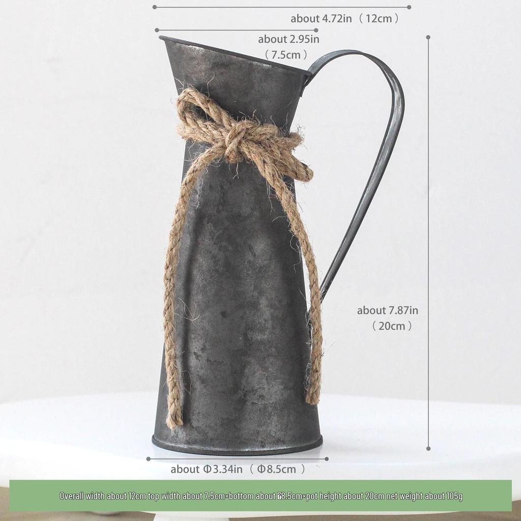 Antique Bronze Milk-Can Iron Flower Vase for Gardening & Home Decor