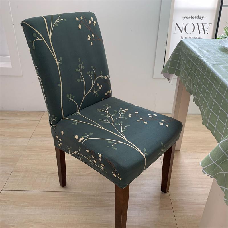Simple Printed One Piece Elastic Chair Cover for Home Office Dinner Room  Dustproof Chair Seat Cover Home Chair Slipcover Case