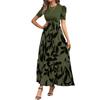 Women's Floral Print High Waist Elegant Dress - European & American Fashion