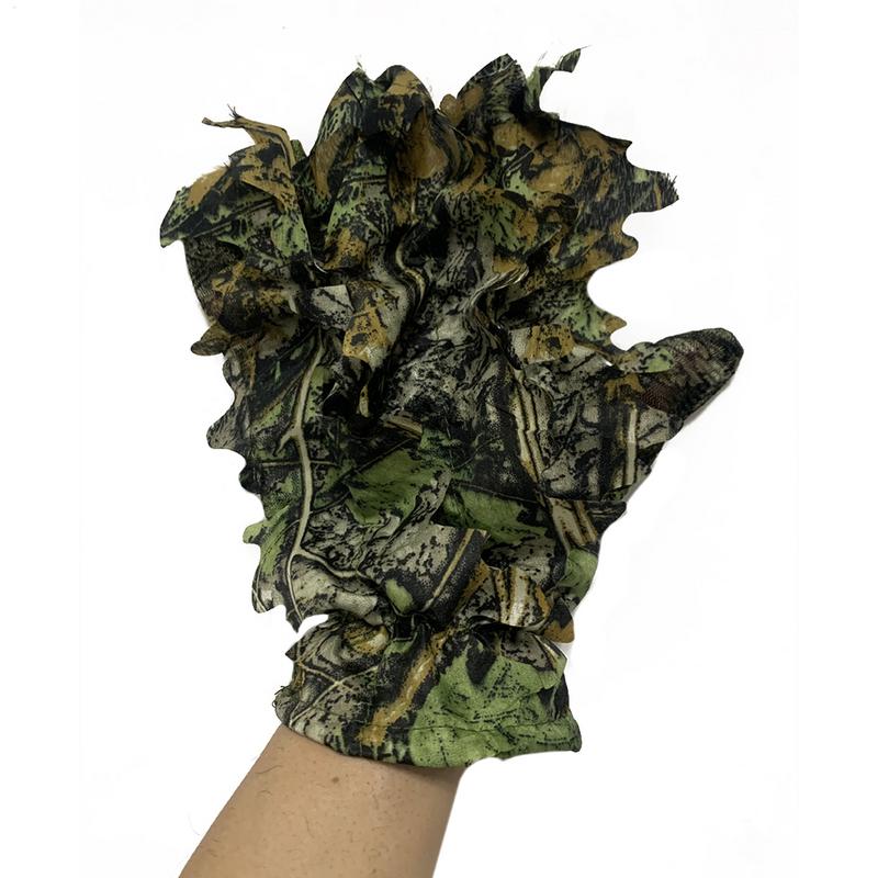 3D Camouflage Leaf Hunting Gloves Sneaky Comfortable Non-slip Durable 3D Gloves For Hunting Shooting Photography Leaf Gloves
