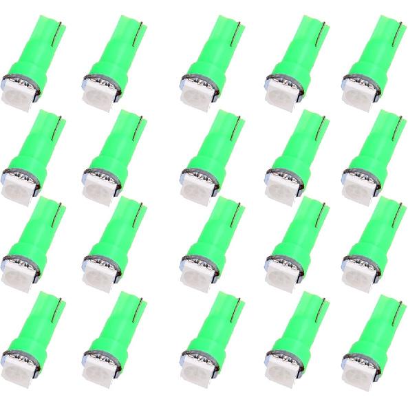 Cciyu 20x Blue T5 Blue Dashboard Instrument Panel Instrument Speedometer Gauge Cluster 37 73 74 79 17 57 5050 1-SMD LED Light Bulb 12V (blue)