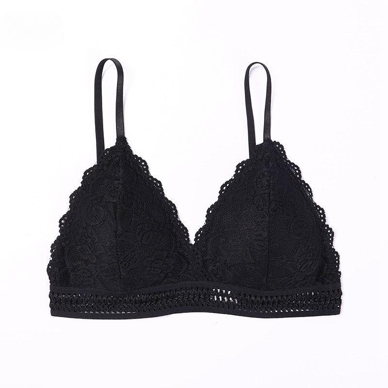 French Style Bra Seamless Deep V Lace Bra Wireless Thin Underwear Sexy Soft Bra