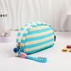 New Fashion Canvas Striped Women's Makeup Bag Portable Zipper Makeup Travel Organizer Women's Washbag