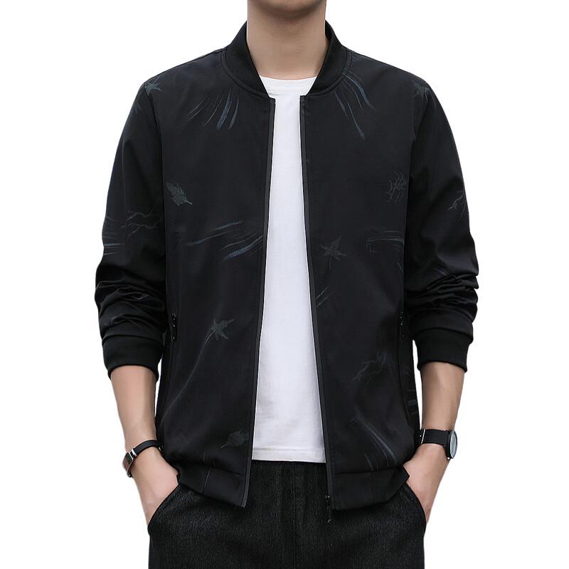 Yalu Men's Casual Printed Baseball Jacket