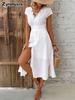 Camisa con volantes de encaje texturizado para mujer, vestido de noche, vestido para fiesta de bodas para mujer