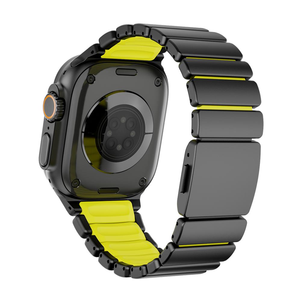 Titanium Band for Apple Watch Ultra 3 49mm Series 11 10 46mm 45 44mm Rubber Watchband Luxury Magnetic Strap for Iwatch 9 8 6 SE