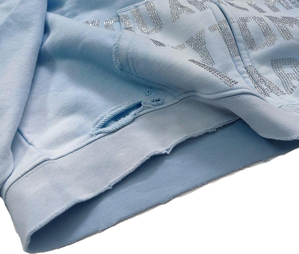 2025 Herbst/Winter Unisex Kapuzenpullover mit Reißverschluss und Strassstein-Logo