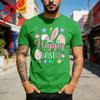 Happy Easter Bunny Eggs Flowers Spring Festival Men T Shirt Cotton Short Sleeve Summer Top Gift for Men Casual Fashion Tees