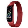 Waterproof Magnetic LED Digital Sports Watch for Students with Alloy Bracelet - Children's Gift