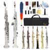 SLADE Bb Soprano Saxophone Straight Brass Body Silver-Plated Bb Saxophone Set Professional Performance Practice Woodwinds