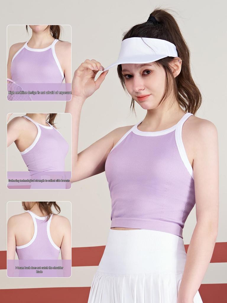 Nahtloses Racerback Sport-Top mit Brustpolstern für Tennis, Badminton, Training und Yoga
