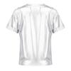 Girls Metallic Shiny Short Sleeve T-Shirt Round Neck Dance Party Performance Top