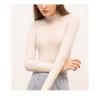 Mid Autumn Splicing Half High Collar Solid Color Long Sleeve T-shirt for Women Bottom Shirt