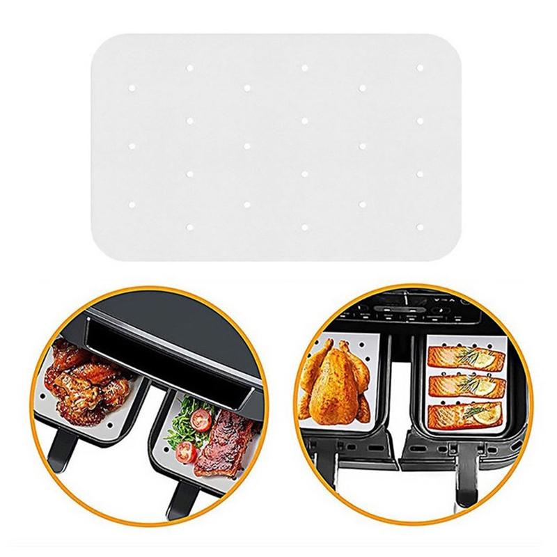 100Pcs Air Fryer Paper Disposable Non-Stick Kitchen Baking Oil-Proof Paper Micro-Wave Barbecue Oven Fryer Papers Steamer Paper