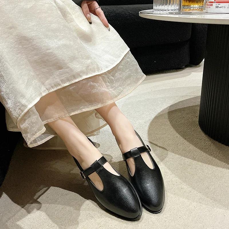 

Осенние женские туфли Мэри Джейн на толстом каблуке, новые сексуальные туфли на каблуке с острым носком для вечеринки и платья, неглубокие студенческие офисные женские туфли 36