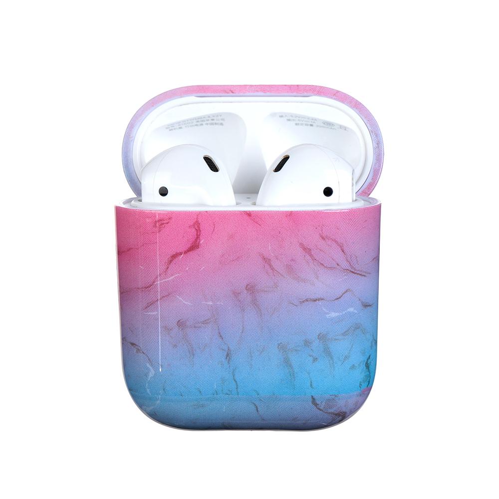 Fashion Shockproof Charging Box Marble Stone Protective Case Cover Bag Shell Hard PC